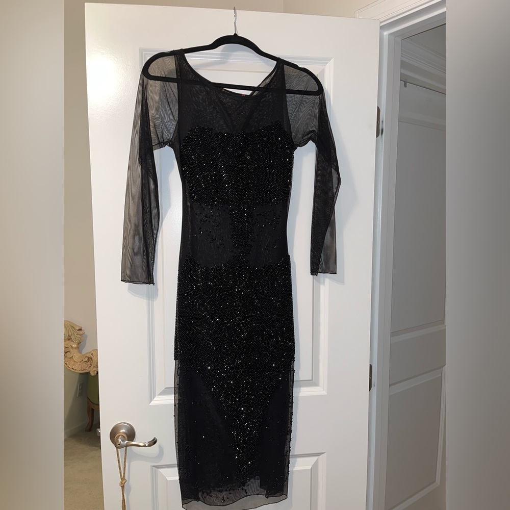 Elegant Black Sheer Dress